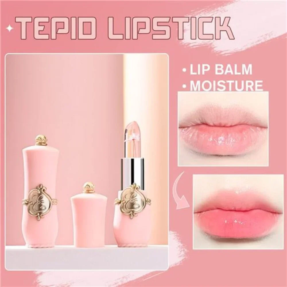 6 Pcs/Set Flower Jelly Lipstick Set Temperature Change Moisturizer